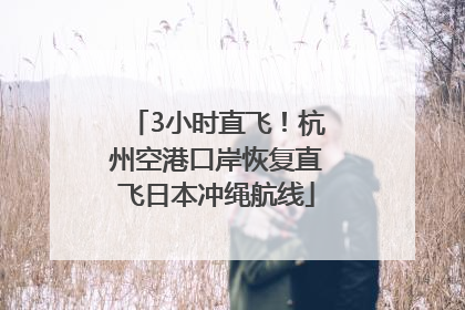 3小时直飞！杭州空港口岸恢复直飞日本冲绳航线